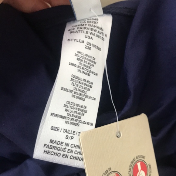 Tommy Bahama Pearl Underwire Twist Front Tankini Top Navy - Picture 6 of 6